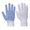 Rękawice nakrapiane PVC Portwest A111 Fortis Polka poliestrowe bawełniane mocne nakropione rękawiczki robocze niebiesko białe obie strony