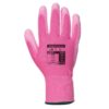 Rękawice robocze Portwest A120 Różowe Powlekane PU rękawiczki ochronne robocze do pracy bhp powlekane poliuretanem nylonowe mocne wytrzymałe do pracy strona wierzchnia