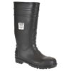 Kalosze robocze Portwest Wellington S5 Total Safety FW95 czarne obuwie ochronne s5 z blachą stalowy podnosek wkładka antyprzebiciowa całotworzywowe pvc/nitryl gumowce