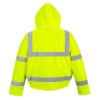 Kurtka Ostrzegawcza PORTWEST S463 Bomber Żółta bomberka wodoodporna wiatroszczelna z kapturem ocieplana kołnierz polarowy 4 kieszenie tył