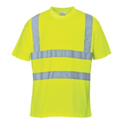 Koszulka T-shirt Ostrzegawcza PORTWEST S478 Żółta ochronna robocza drogowa z odblaskiem z pasami odblaskowymi ciuchy robocze ochronne odzież robocza sklep bhp żółta mocna