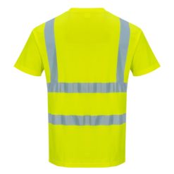 Koszulka T-shirt Ostrzegawcza PORTWEST S478 Żółta ochronna robocza drogowa t-shir podkoszulek lekki przewiewny tył