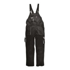 Spodnie Ogrodniczki Ocieplane Portwest Texo TX17 szwedy spodnie bhp do pracy robocze ocieplane ciepłe na jesień zimę z szelkami dwukolorowe czarne