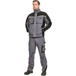 kurtka robocza allyn z odblaskami 3m do pracy ochronna. na modelu szara czarna