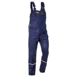 Ogrodniczki robocze Brixton Natur bawełniane szwedy z szelkami na szelki do pracy bhp spodnie ochronne ciuchy robocze spodnie robocze mocne granatowe