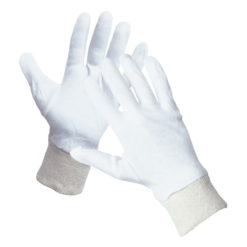 Rękawice bawełniane Cormoran Cerva rozm. 7-11 ochronne rękawiczki tekstylne do żywności białe ze ściągaczem