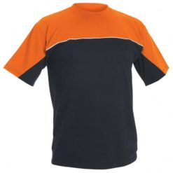 Koszulka T-shirt Emerton Czarno - Pomarańczowa S-4XL 100% Bawełna elastyczny kołnierz