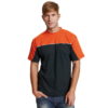 Koszulka T-shirt Emerton Czarno - Pomarańczowa S-4XL 100% Bawełna elastyczny kołnierz na modelu