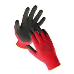 Rękawice robocze Firecrest Light poliester lateks guma powlekane robocze do pracy ochronne rękawiczki do roboty mocne czerwono czarne