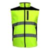 Kurtka Softshell Ostrzegawcza Lahti PRO L40919 Odpinane rękawy kurtka drogowa kamizelka bezrękawnik odblaskowa wysokiej widoczności softshell wiatrówka wodoodporna przeciwdeszczowa z kapturem żółta kamizelka