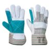 Rękawice Portwest A230 Rigger Skórzane Dwuwarstwowe rękawiczki do pracy skórkowe bhp rękawice ochronne pracownicze bezpieczne biało morskie szare