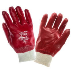 Rękawice oblewane PVC Lahti PRO L2401, czerwone bawełniane ochronne robocze