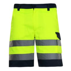 Spodnie krótkie ostrzegawcze żółte Lahti PRO L40701,spodenki odblaskowe ostrzegawcze, spodenki krótkie żółte lahti pro, drogowe do pracy robocze