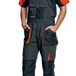 ochronne Spodnie robocze Ogrodniczki Emerton Cerva wstawki szwedy na szelkach robocze spodnie mocne na modelu