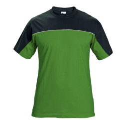 Koszulka T-shirt Stanmore Zielona czarna rozm. S-4XL 100% bawełna dwukolorowa mocna koszulka robocza ściągacz z elastanem