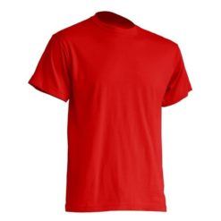 Mocna koszulka T-Shirt JHK TSRA Czerwona gram. 190g. do nadruku XS-3XL koszulka robocza koszulka reklamowa mocna wytrzymała bawełniana do pracy oddychająca komfortowa podkoszulka robocza