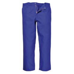 Spodnie trudnopalne do pasa Bizweld Portwest BZ30 niebieskie spodnie w pas do pasa spawalnicze dla spawacza trudnopalne niepalne zapinane regulowane ochronne bhp robocze ciuchy niebieskie