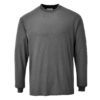 T-Shirt trudnopalny z długimi rękawami Portwest FR11 Antystatyczny spawalnicza koszulka długi rękaw trudnopalna antystatyczna antyelektrostatyczna mocna longsleeve do spawania ognioodporna szara