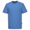 Koszulka T-Shirt Antyelektrostatyczna ESD Portwest AS20 koszulka antystatyczna z włóknem węglowym odzież robocza bhp sklep system internetowy do elektroniki niebieska