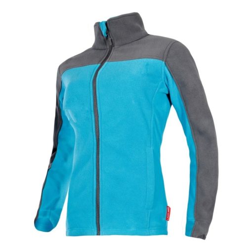 Bluza polarowa damska Lahti PRO L40103 polar ciepły bluzka polarowa damska dla kobiety roboczy polar ocieplany wiatroszczelny bhp ochronny bluza ciepła szaro turkusowa przód