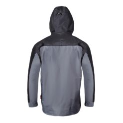 Kurtka ocieplana Lahti PRO LPKZ2 na zimę zimowa zimówka z ociepliną z kapturem odpinany polar szara z czarnym do pracy robocza odzież firmowa bhp szaro czarna tył