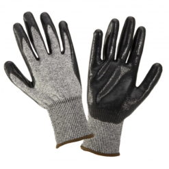 Rękawice powlekane nitrylem Lahti PRO L2002, czarno szare, odporne na smary i kleje i na przecięcie ostrzem