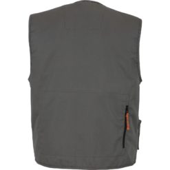 Kamizelka robocza Delta Plus Mach2 M2GI2 3 kolory ochronna pojemna z kieszeniami wędkarska rybacka na suwak 10 kieszeni obszerna do pracy ochronna bhp do pracy ciuchy robocze szara tył