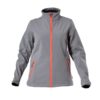 Kurtka Softshell Lahti PRO L40904 Damska ochronna robocza przeciwdeszczowa wodoodporna mocna softshellowa cienka z kapturem mikropolar robocza do pracy korporacyjna wytrzymała szara pomarańczowa dla kobiet korporacyjna firmowa
