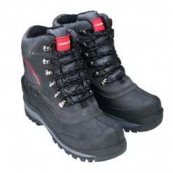 Śniegowce buty robocze Lahti PRO L30801 obuwie robocze ochronne mocne zimowe na zimę trzewiki wysokie za kostkę buty do pracy na dworzu dla robotnika rzemieślnicze czarne szare sznurowane z ukosa