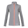 Kurtka Softshell Lahti PRO L40904 Damska ochronna robocza przeciwdeszczowa wodoodporna mocna softshellowa cienka z kapturem mikropolar robocza do pracy korporacyjna wytrzymała szara pomarańczowa dla kobiet korporacyjna firmowa przód