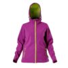 Kurtka Softshell z kapturem Lahti PRO L40905 Damska ochronna robocza przeciwdeszczowa wodoodporna mocna softshellowa cienka z kapturem mikropolar robocza do pracy korporacyjna wytrzymała fioletowa zielona z przodu