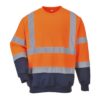 Bluza Ostrzegawcza Portwest B306 2 kolory klasyczna bluza robocza do pracy ochronna bhp wysoka widoczność drogowa przez głowę wciągana wysokiej widoczności ochronna bhp odzież robocza ciuchy do pracy pomarańczowa granatowa dwukolorowa