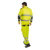 bluza ostrzegawcza Portwest KS60 odzież robocza mocna bluza odblaskowa z odblaskiem drogowa dla drogowców zasuwana na zamek z regulowanymi rękawami 9 kieszeni żółta z tyłu