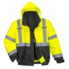 Kurtka ostrzegawcza Bomber 3 w 1 Premium Portwest S365 kurtka bomberka bomber ocieplana z podpinką ciepła kurteczka drogowa ostrzegawcza do pracy ochronna robocza bhp odzież wierzchnia mocna żółta czarna rozpięta