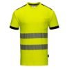 Koszulka ostrzegawcza PORTWEST T181 do pracy odblaskowa wytrzymała z odblaskami neonowa seledynowa dla drogowców na krótki rękaw odzież dla pracowników ochronna bhp sklep system internetowy żółta czarna