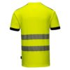 Koszulka T-SHIRT ostrzegawcza Vision Portwest T181 koszulka do pracy robocza ochronna bhp ostrzegawcza z odblaskami dla drogowców żółta bawełniana tył