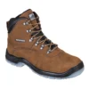 Trzewiki Portwest FW57 Steelite All Weather S3 WR buty ochronne robocze z blachą z podnoskiem antyprzebiciowe wodoodporne olejoodporne antypoślizgowe wysokie za kostkę skórzane skórkowe nubuk sznurowane brązowe