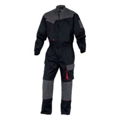 Kombinezon roboczy DELTA PLUS DMACHCOM ubranie robocze ochronne bhp do pracy ciuchy robocze strój jednoczęściowy dla mechanika delta panoply bhp czarny grafitowy szary czerwony