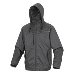 Wiatrówka przeciwdeszczowa DELTA PLUS Lite wiatrówka przeciwdeszczowa na deszcz wodoodporna na wiatr mocna DELTA PLUS ochronna robocza szara zielona grafitowa stalowa z kapturem