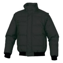 Kurtka robocza DELTA PLUS RANDERS kurtka pikowana ciepła zimowa na zimę ze ściągaczami bezrękawnik z odpinanymi rękawami do pracy robocza ochronna delta panoply bhp grafitowa szara czarna