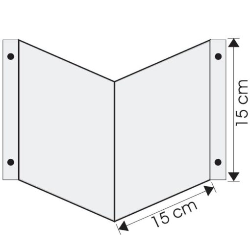 Wysięgnik wewnętrzny podwójny ścienny 15x15cm do zawieszenia piktogramu ewakuacyjny mocny na śruby do ściany mleczny biały nośnik gięty znak 3d