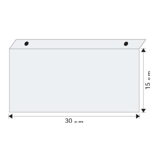 Wysięgnik wewnętrzny sufitowy 30x15cm do zawieszenia piktogramu ewakuacyjny mocny na śruby do ściany mleczny biały nośnik gięty znak 3d