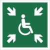 Znak miejsce zbiórki dla inwalidów piktogram bhp ewakuacyjny do ewakuacji fotoluminescencyjny świecący w ciemności bhp świadectwo cnbop pib iso 7010 zielony znak bezpieczeństwa