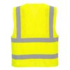 Kamizelka Ostrzegawcza Portwest C494 - do połowy siatkowa narzutka odblaskowa z odblaskami drogowa dla drogowców żółta pół siatkowana miejsce na id 1 klasa 471 przewiewna robocza ochronna odzież ubrania bhp żółta tył