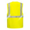 Kamizelka Ostrzegawcza Portwest L474 LED Executive Orion kamizelka robocza odblaskowa do pracy ochronna bhp ciuchy robocze en 471 en iso 20471 klasa 2 z kieszeniami na suwak ze światełkiem led mocna żółta sklep bhp odzież ochronna tył