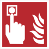 znak alarm pożarowy przycisk alarmowy piktogram bezpieczeństwa przeciwpożarowy oznakowanie iso 7010 bezpieczeństwa pożarowego czerwone fotoluminescencyjne płyta pvc folia naklejka