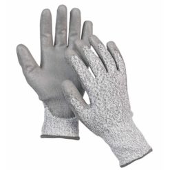 Rękawice antyprzecięciowe Cerva STINT antyprzecięciowe odporne na przebicie przecięcie mocne dziane bezszwowe szare białe wytrzymałe powlekane pu