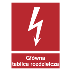 Znak Główna Tablica Rozdzielcza piktogram bezpieczeństwa przeciwpożarowy oznakowanie bezpieczeństwa pożarowego czerwone fotoluminescencyjne płyta pvc folia naklejka