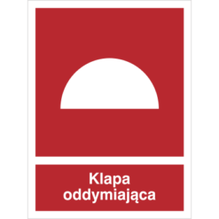 Znak Klapa Oddymiająca piktogram bezpieczeństwa przeciwpożarowy oznakowanie bezpieczeństwa pożarowego czerwone fotoluminescencyjne płyta pvc folia naklejka sklep bhp