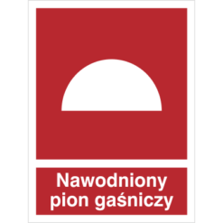 Znak Nawodniony Pion Gaśniczy piktogram bezpieczeństwa przeciwpożarowy oznakowanie bezpieczeństwa pożarowego czerwone fotoluminescencyjne płyta pvc folia naklejka sklep bhp